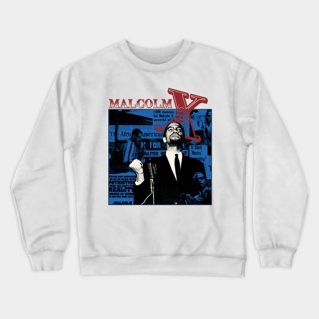 malcolm x grunge Crewneck Sweatshirt by Genetics art